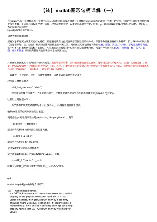 【转】matlab图形句柄详解（一）