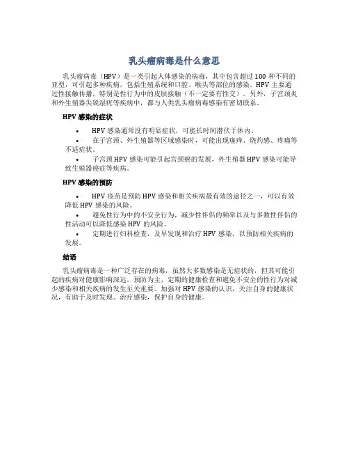 乳头瘤病毒是什么意思