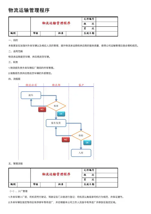 物流运输管理程序