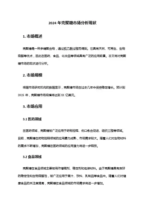 2024年壳聚糖市场分析现状