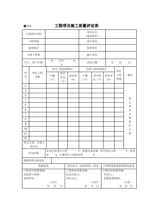 水利水电工程(空表)