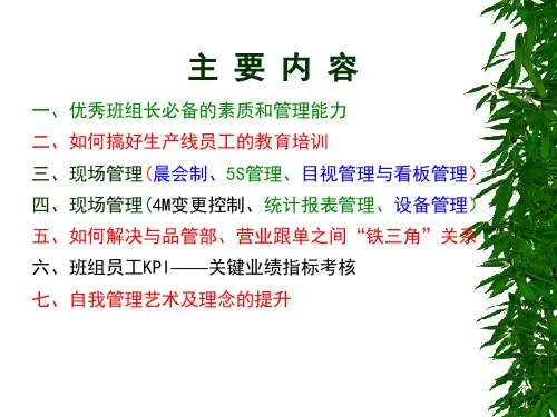 精选优秀班组长培训教材
