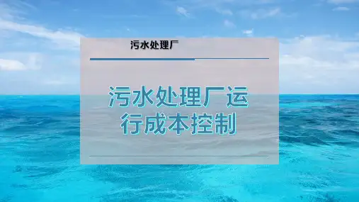 污水处理厂运行成本控制