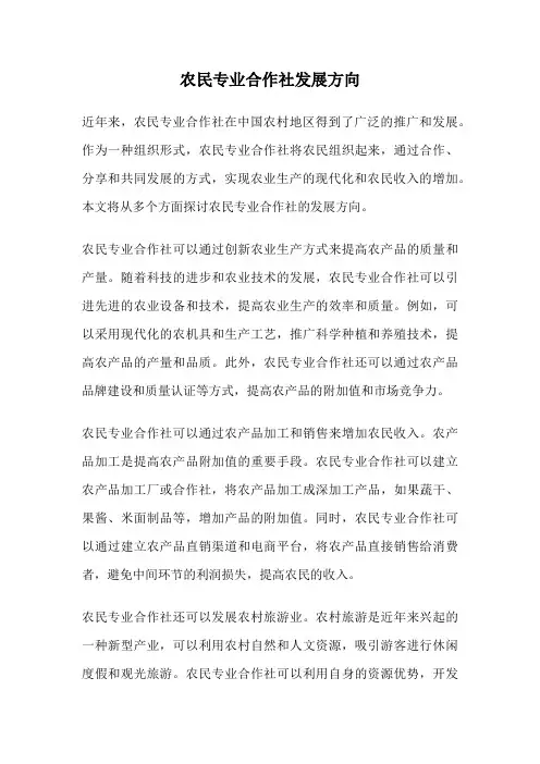 农民专业合作社发展方向