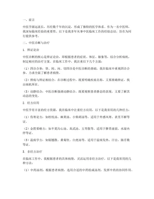 中医师经验总结范文