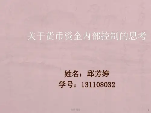 货币资金内部控制开题报告