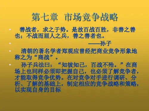 市场营销学 第七章市场竞争战略 第一节竞争对手分析