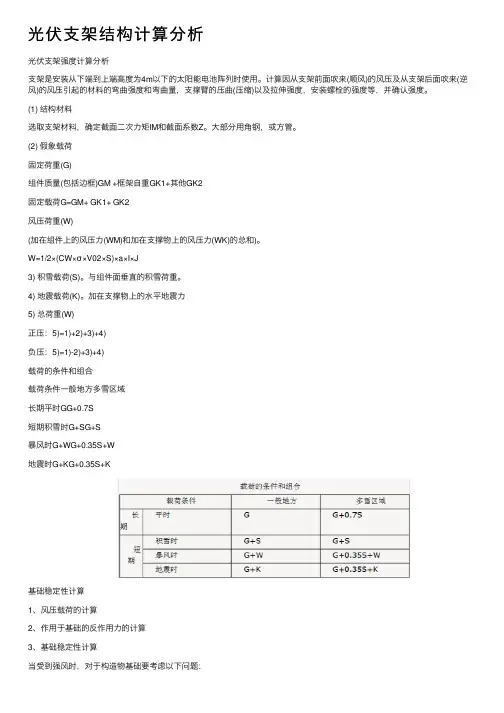 光伏支架结构计算分析