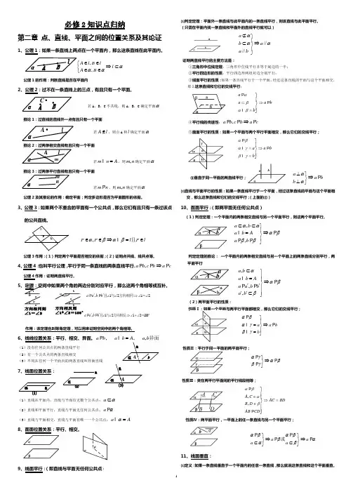 高中数学必修2知识点归纳