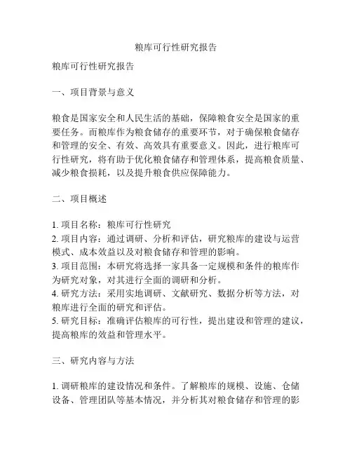 粮库可行性研究报告