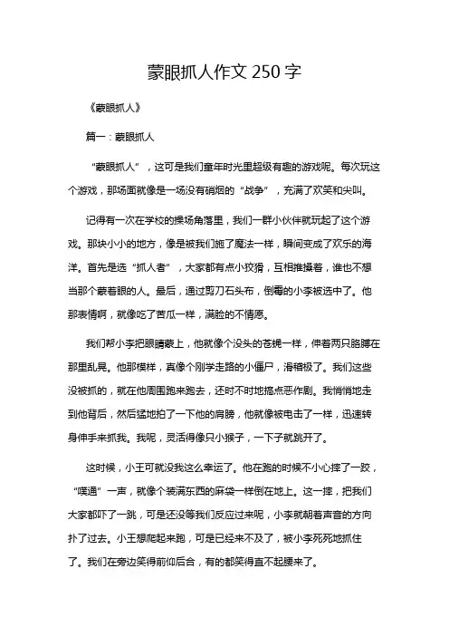 蒙眼抓人作文250字