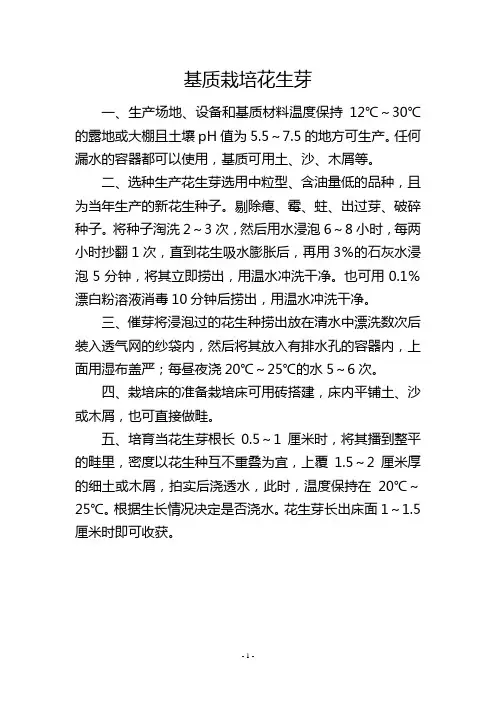 基质栽培花生芽