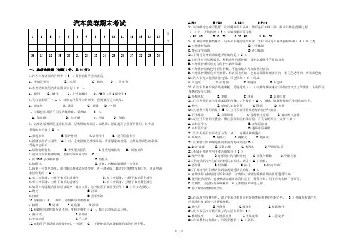 汽车美容试卷+答案1