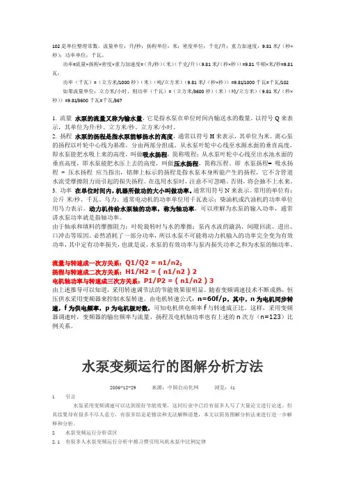 水泵的功率、流量、扬程间的关系