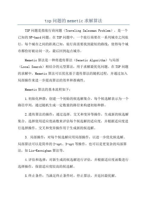 tsp问题的memetic求解算法