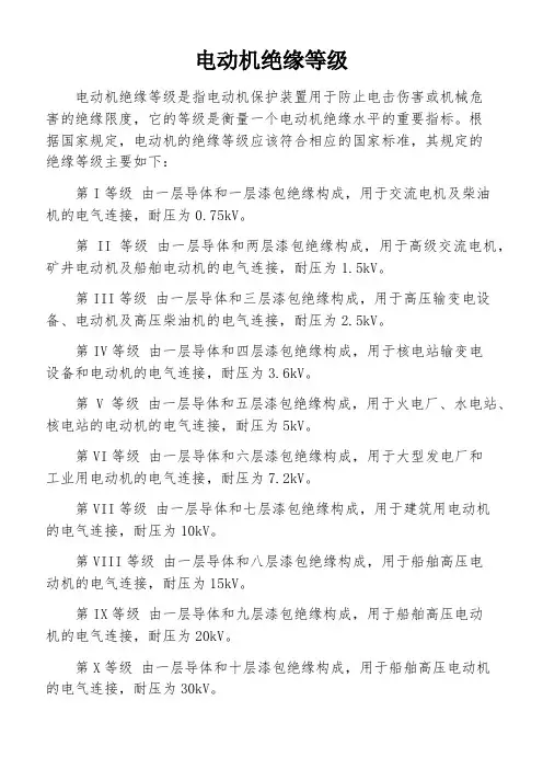 电动机绝缘等级