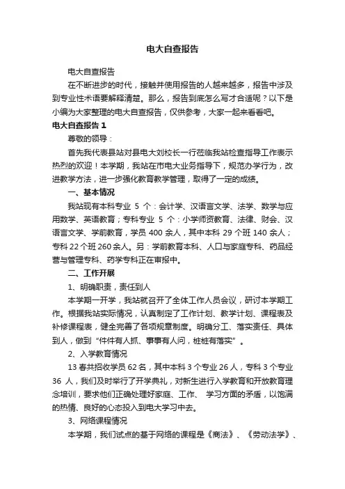 电大自查报告