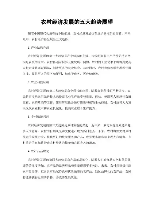 农村经济发展的五大趋势展望