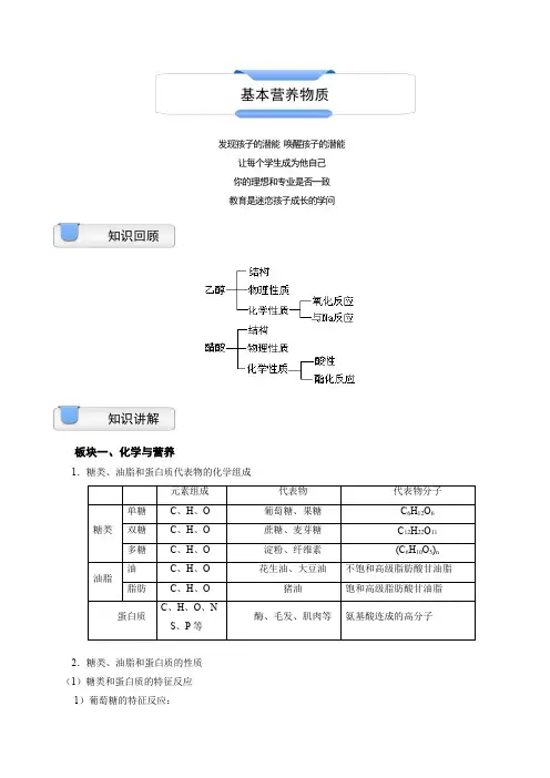 (完整版)基本营养物质相关习题