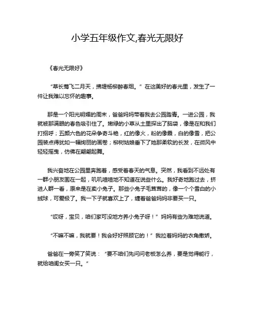 小学五年级作文,春光无限好