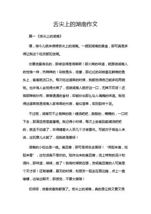 舌尖上的湖南作文