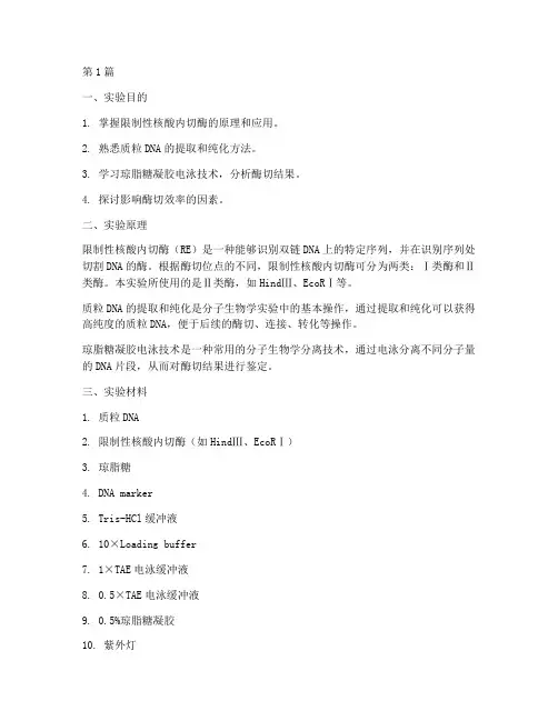 分子酶切实验报告(3篇)