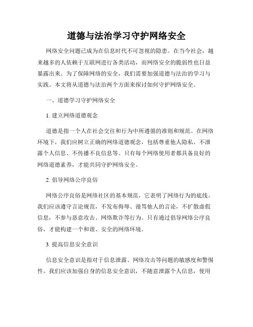 道德与法治学习守护网络安全