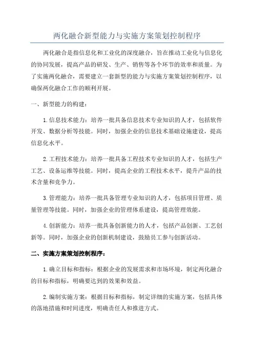 两化融合新型能力与实施方案策划控制程序