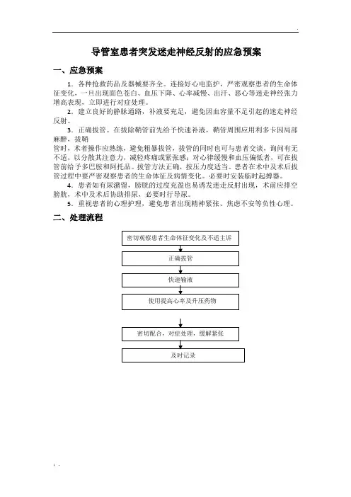6.导管室患者突发迷走神经反射的应急预案