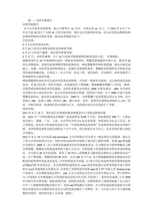 美国市场考察报告