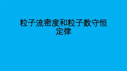 高二物理竞赛课件：量子力学之粒子流密度和粒子数守恒定律