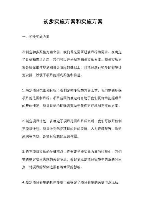 初步实施方案和实施方案