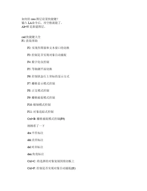Cass快捷键使用大全