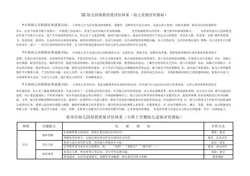 xx幼儿园保教质量评估体系