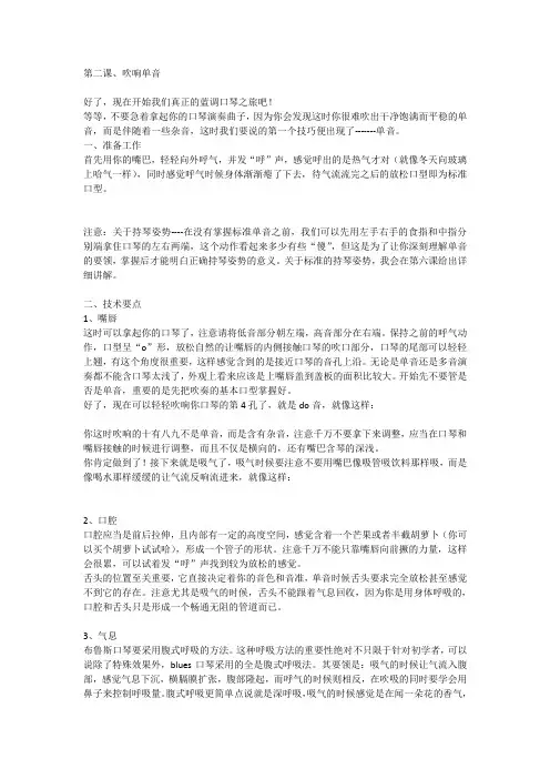 第二课蓝调口琴吹响单音