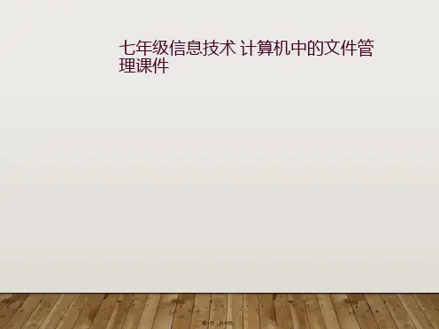 七年级信息技术 计算机中的文件管理课件