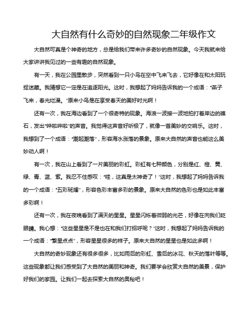 大自然有什么奇妙的自然现象二年级作文