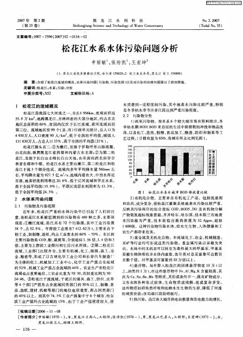 松花江水系水体污染问题分析