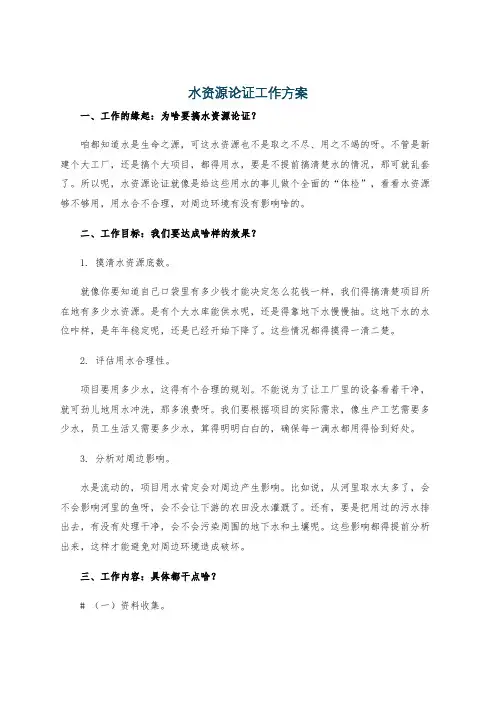 水资源论证工作方案