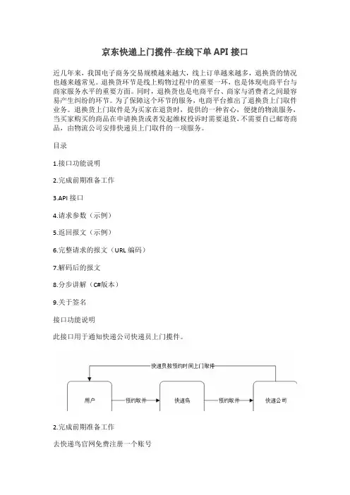 京东快递物流上门揽件-在线下单API接口