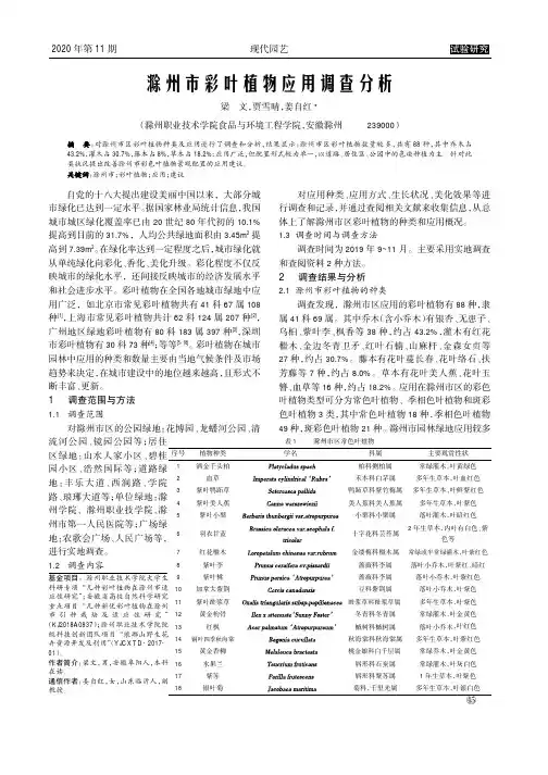 滁州市彩叶植物应用调查分析