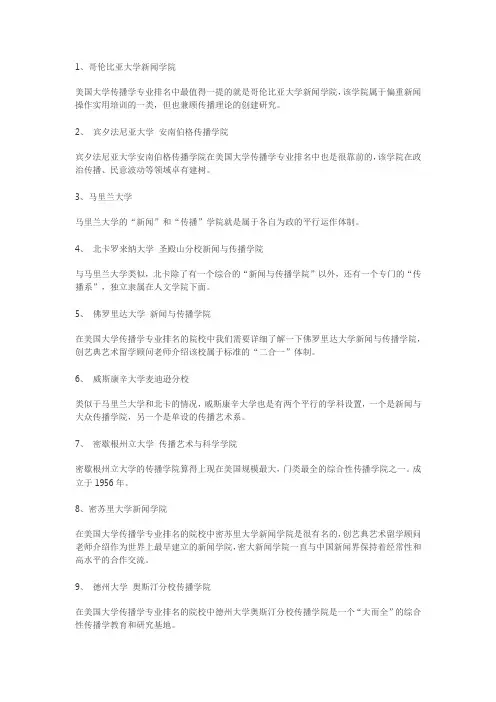 世界名校新闻学本科
