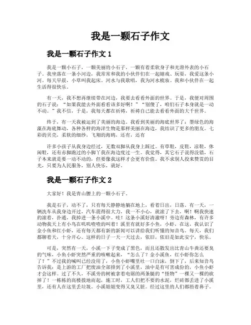 我是一颗石子作文