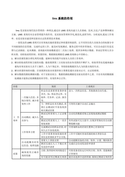 lims系统的作用