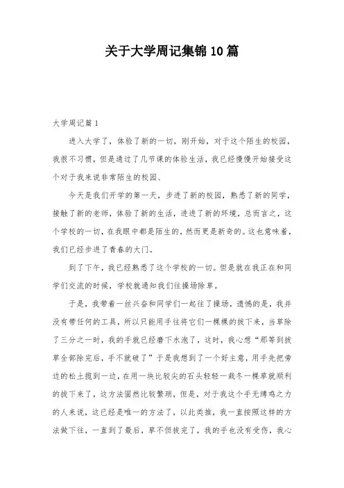 关于大学周记集锦10篇