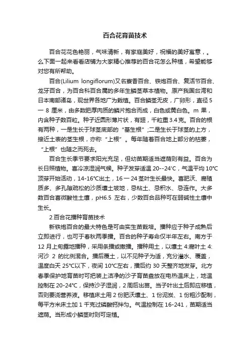 百合花育苗技术