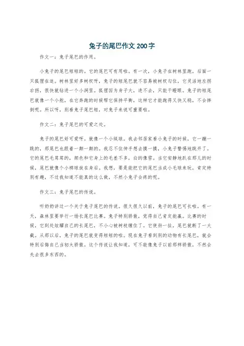 兔子的尾巴作文200字