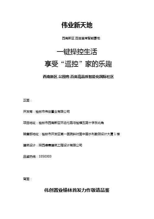 伟业新天地DM单页文案