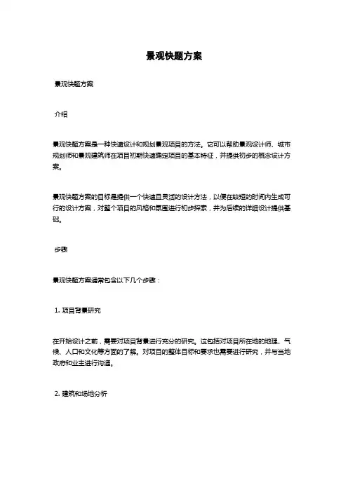 景观快题方案