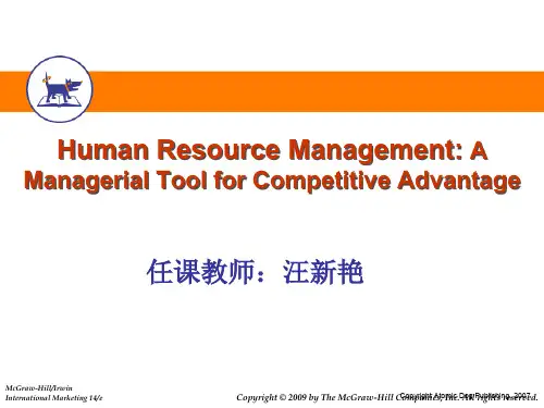 人力资源管理(双语)课程1 Human Resource Management